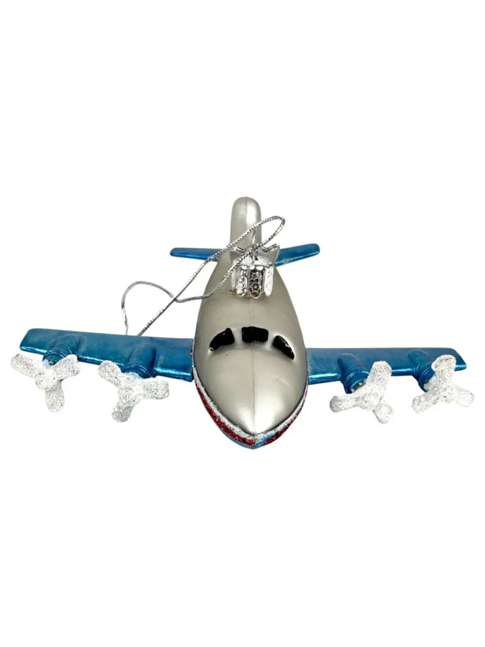 3 Kurt Adler Noble Gems Glass Airplane Christmas Ornaments 4‎ Engine Transport